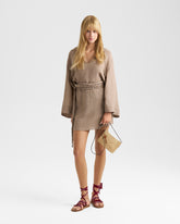 Nylon Linen Estrella Skirt - Women's Clothing | 