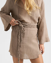 Nylon Linen Estrella Skirt - Women's Clothing | 