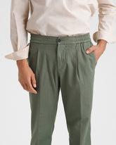 Blend Cotton Gabardine Portofino Trousers - Men's Pants & Shorts | 