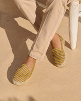 Woven Raffia Stripes Espadrilles - No Tote | 