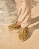 Woven Raffia Stripes Espadrilles - No Tote | 