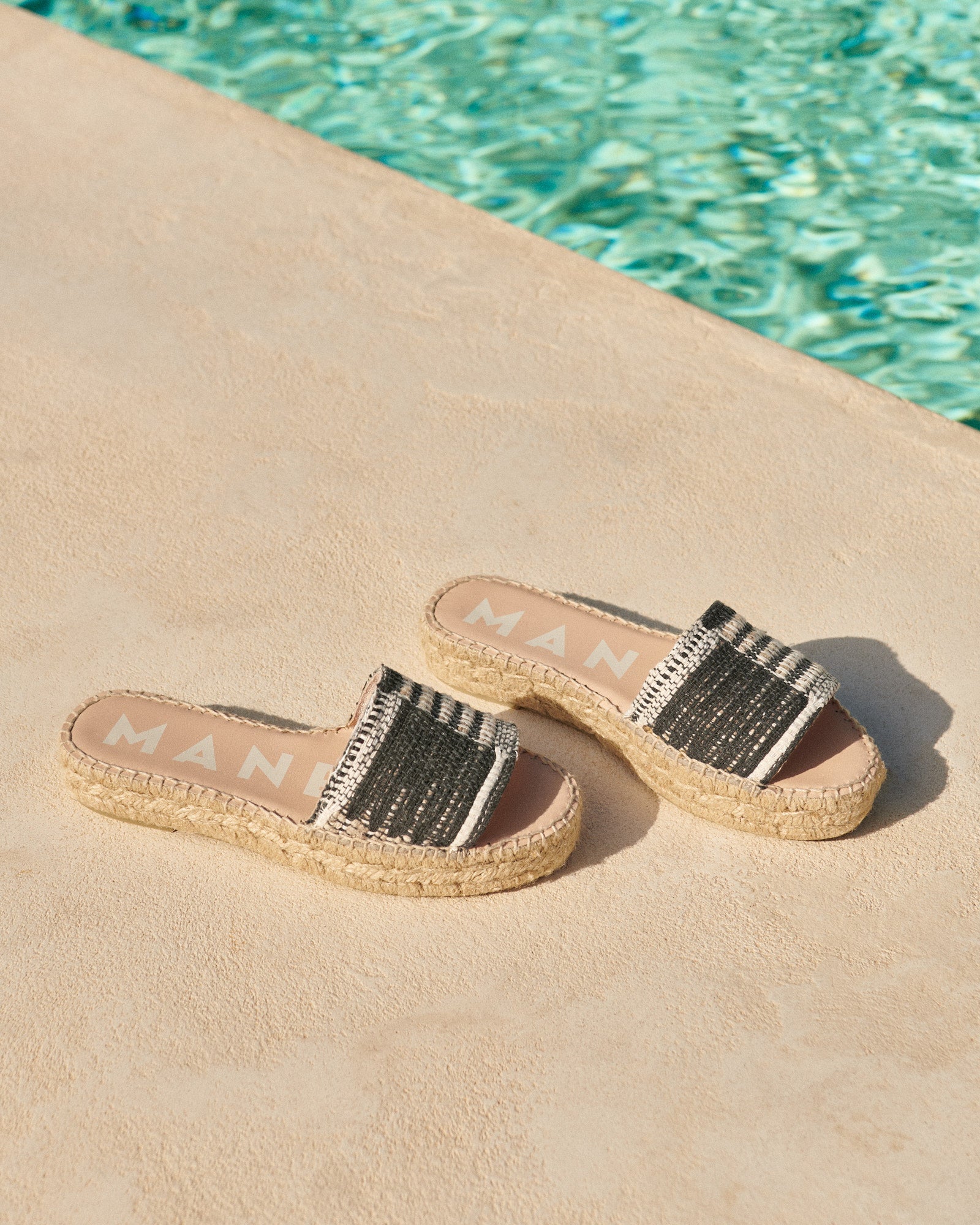 Silk And Cotton Patchwork|Double Sole Slides - Yucatán White Natural And Black