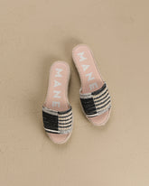 Silk And Cotton Patchwork<br />Double Sole Slides - All products no RTW | 