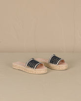Silk And Cotton Patchwork<br />Double Sole Slides - Women’s Sandals | 