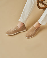 Mocassini Espadrillas<br />in Pelle Scamociata e Faux Fur - Collezione Autunno Inverno|Scarpe Uomo | 