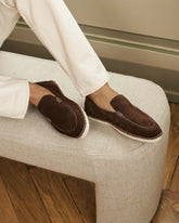 Mocassini Espadrillas<br />in Pelle Scamociata e Faux Fur - FAUX FUR FOR EVERYONE | 