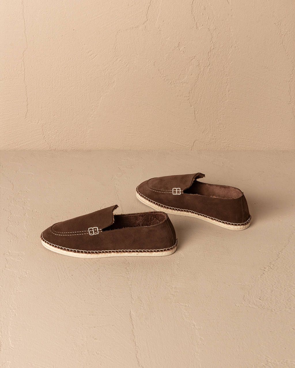 Suede With Faux Fur Loafers - Cocoa
