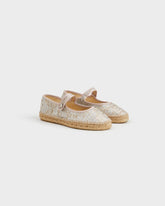 Lurex Cotton Flat Ballerina With Strap - Women's Shoes | 