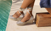 Espadrillas con Zeppa Bassa<br />in Cotone misto Lurex - All products no RTW | 