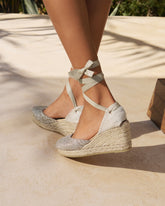 Lurex Cotton Blend Low Wedge Espadrilles - Women's Espadrilles | 