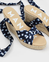 Silk Wedge Espadrilles With Knot | 