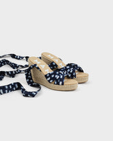 Silk Wedge Espadrilles With Knot - Wedge Espadrilles | 