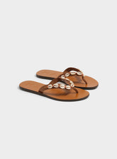 Sandali Infradito in Pelle con Conchiglie - Sandali in Pelle | 