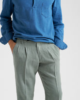 Pantaloni Savana In Lino Irlandese Con Cintura - NUOVI ARRIVI|ABBIGLIAMENTO UOMO | 