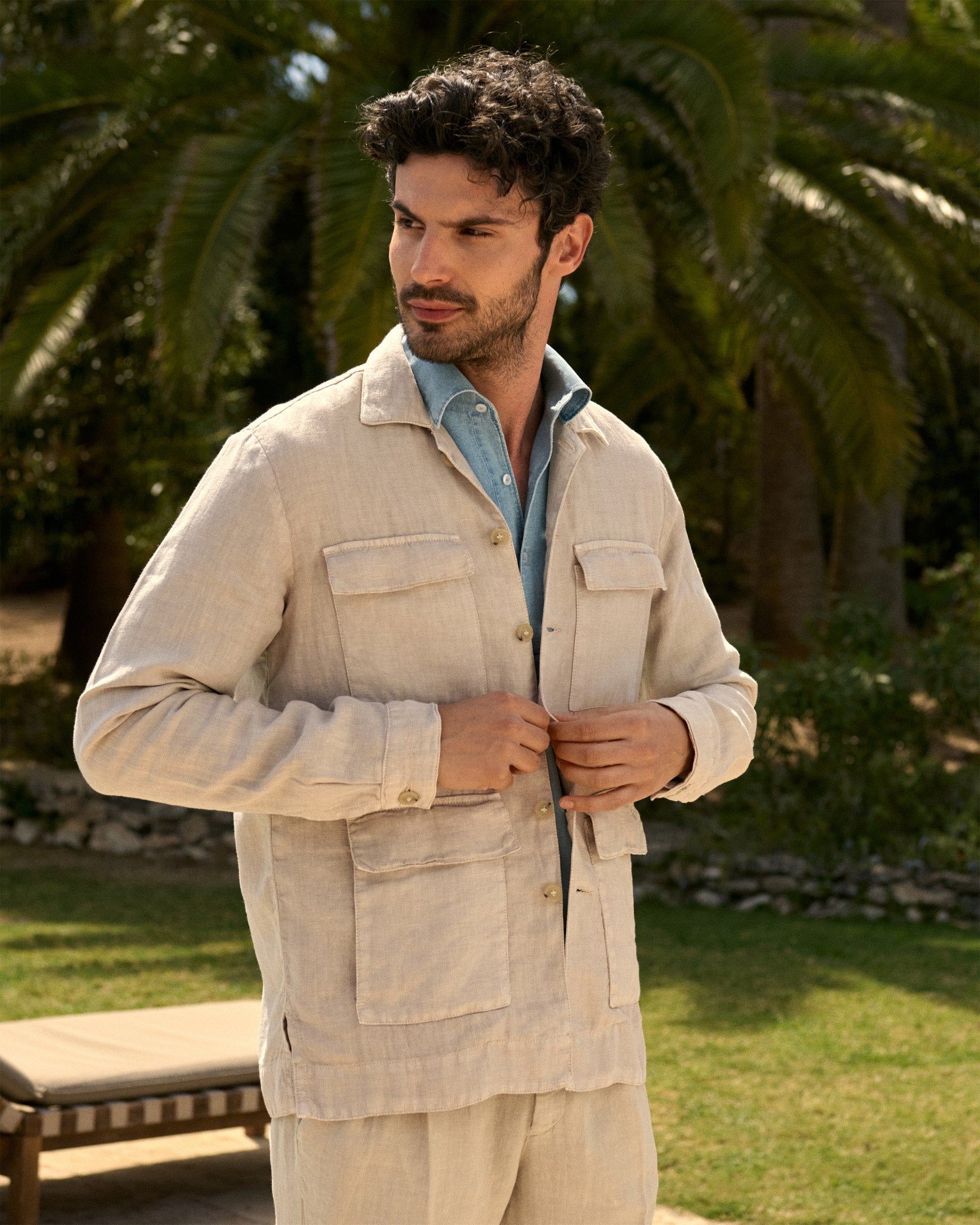 Manebí Irish Linen Savana Jacket - Kaki Beige