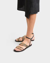 Sandali con Cinturino alla Caviglia in Pelle e Perline - Scarpe Donna | 