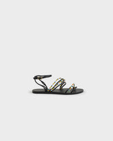 Sandali con Cinturino alla Caviglia in Pelle e Perline - Scarpe Donna | 