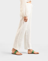 Cotton Bandana & Leather Toe Ring Sandals | 