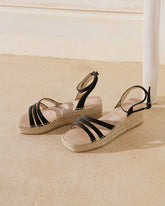 Espadrillas in Morbida Pelle Scamosciata con Zeppa a Tre Fasce - Ultima Occasione | 
