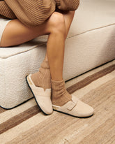 Suede With Faux Fur Clog Mules With Fur | 