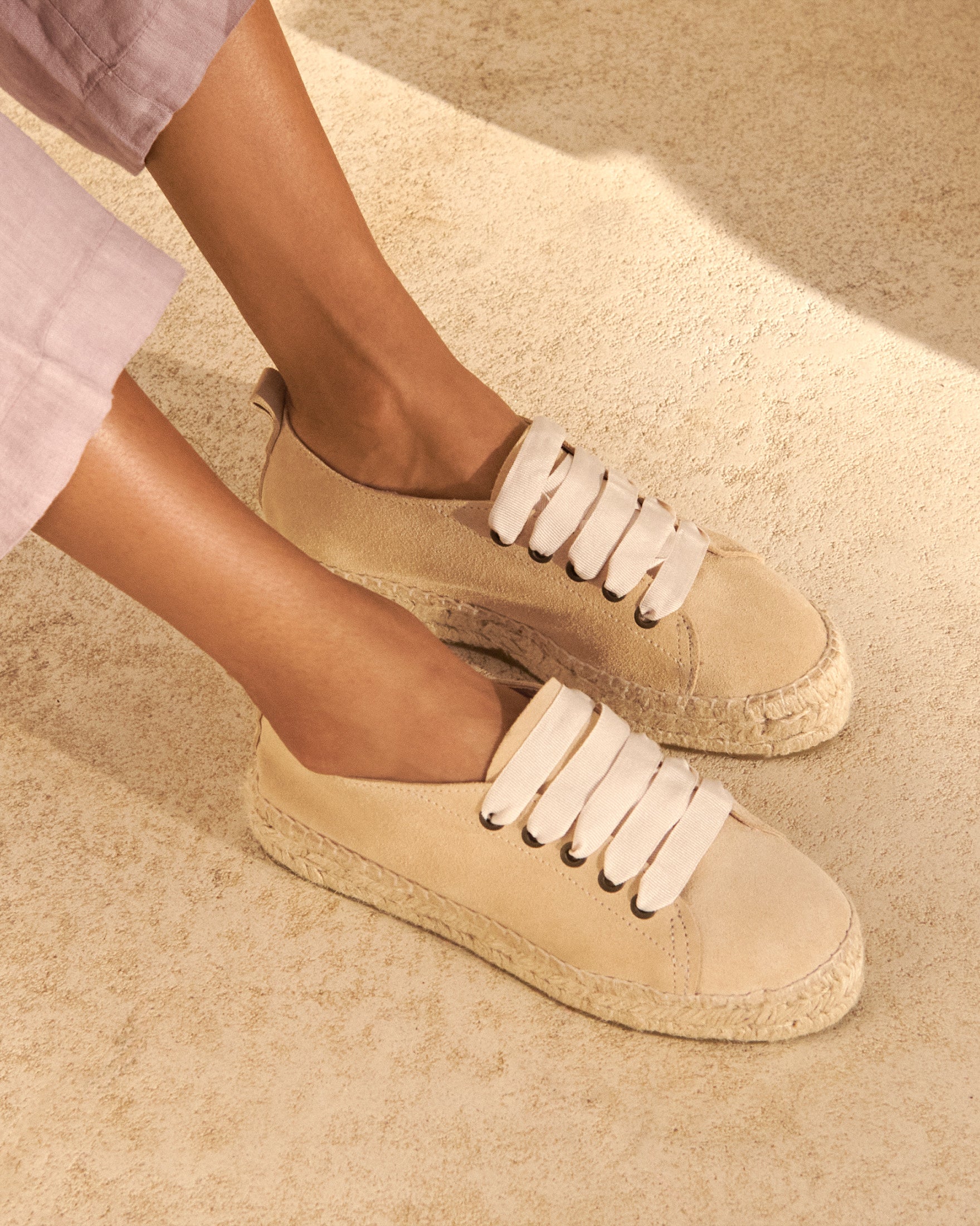 Manebí Espadrillas stringate - Hamptons - Beige champagne