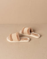 Suede With Faux Fur Flat Sandals - Cyber Monday Women | 