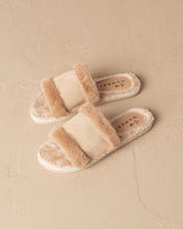 Suede With Faux Fur Flat Sandals - Cyber Monday Women | 