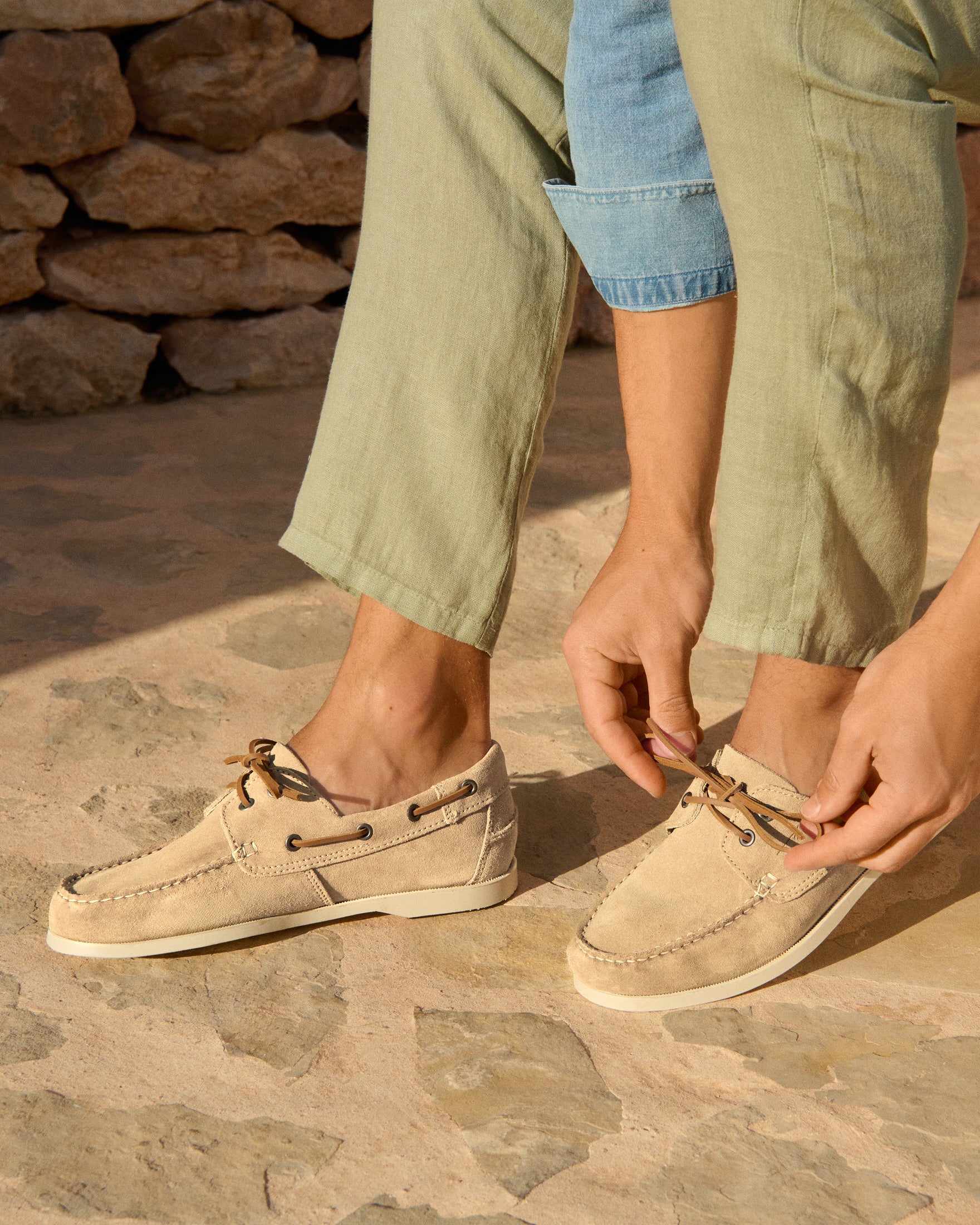 Suede Boat-Shoes - Hamptons Champagne Beige