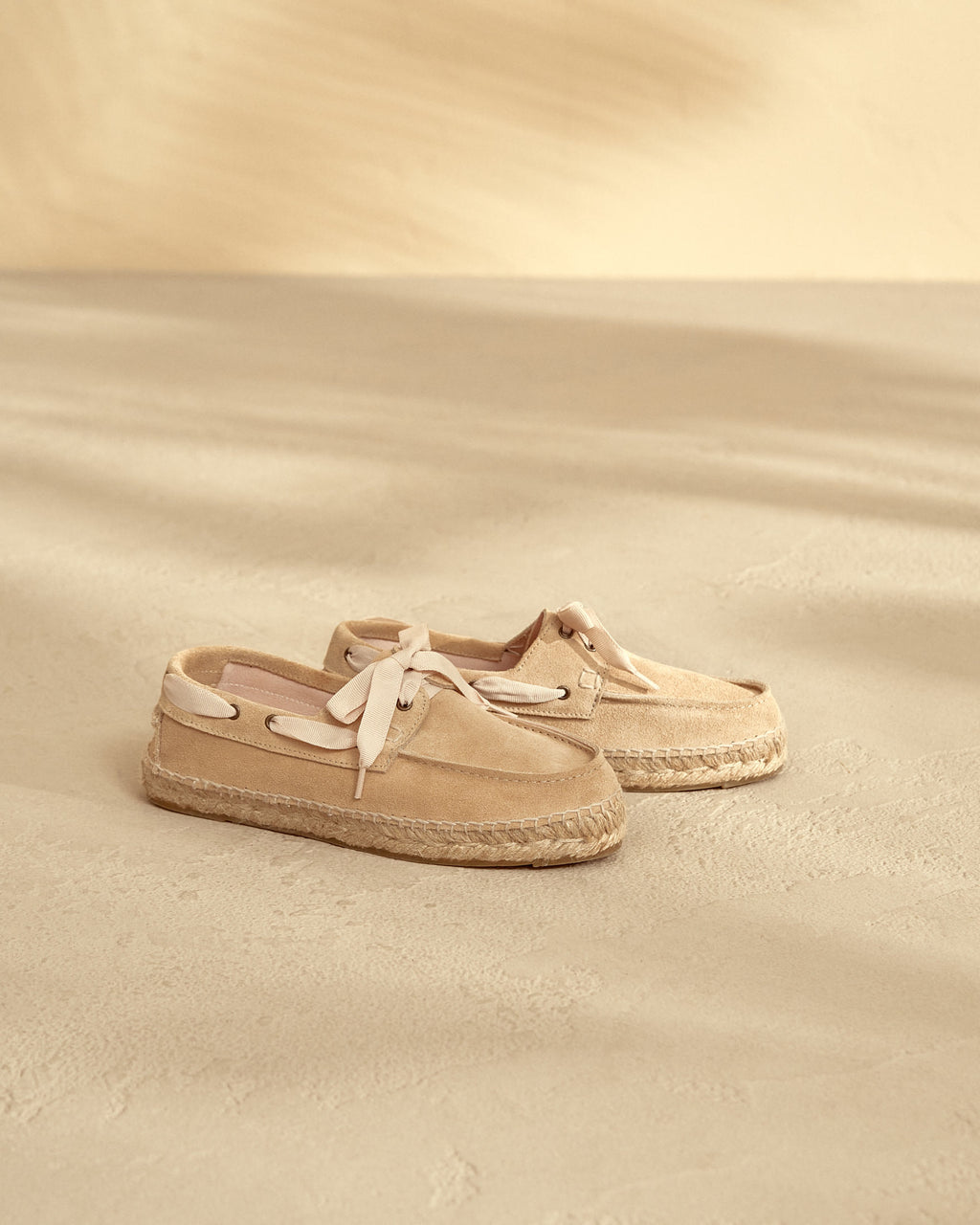 Suede Boat Shoes - Hamptons - Champagne Beige