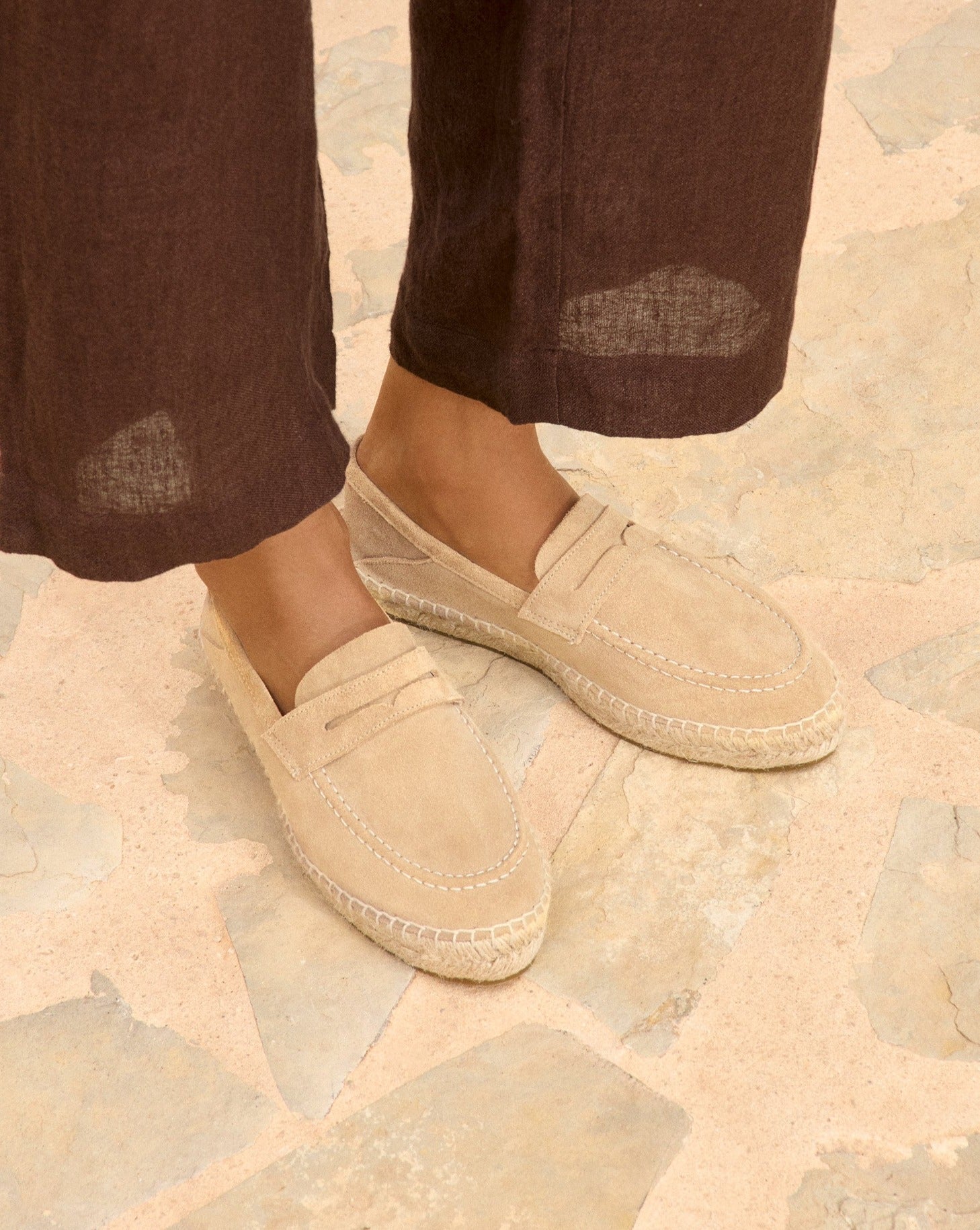 Manebí Suede Loafers Espadrilles - Hamptons Champagne Beige