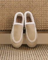 Mocassini Espadrillas<br />in Pelle Scamosciata e Faux Fur - Scarpe | 