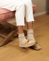 Suede With Faux Fur Moccasins | 