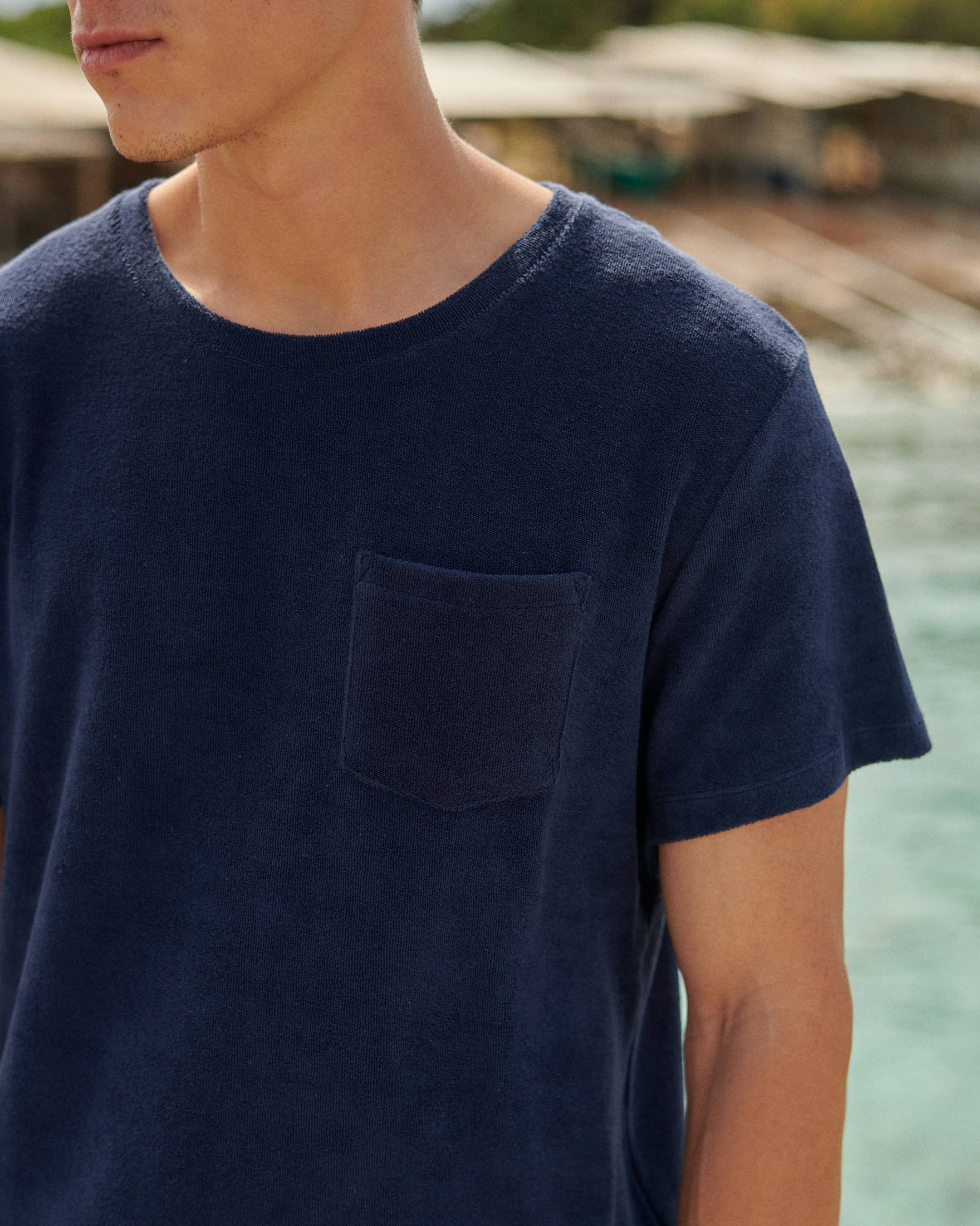 Emilio T-Shirt - Made in Portugal - Navy Terry Cotton