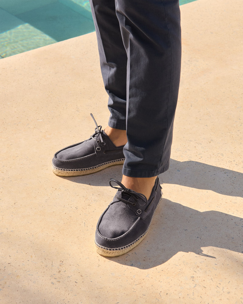 Black suede boat sales shoes