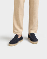 Suede Traveler Loafers Espadrilles - K16LT - Hamptons Patriot Blue With Stitching On Tone | 
