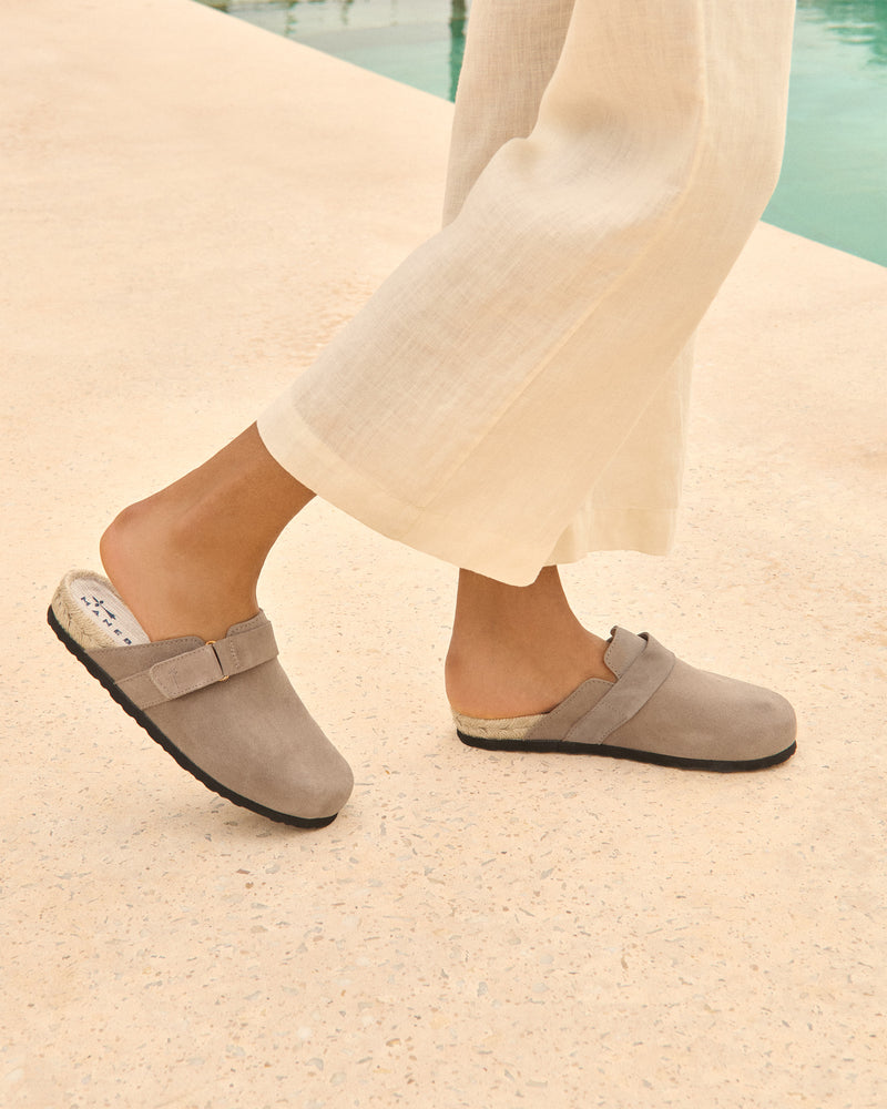 Suede Clog Mules - Hamptons Coco Brown