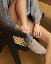 Suede With Faux Fur Clog Mules With Fur | 