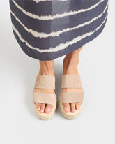 Suede Double Sole<br />Two Bands Sandals - Women’s Sandals | 