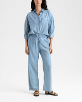 Linen Blend Chambray Belem Trousers - Women’s Pants & Shorts | 