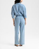 Linen Blend Chambray Belem Trousers - Women’s Pants & Shorts | 