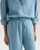 Linen Blend Chambray Belem Trousers - Women’s Clothing | 