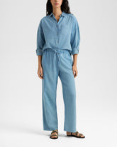 Linen Blend Chambray Belem Trousers - Women’s Clothing | 