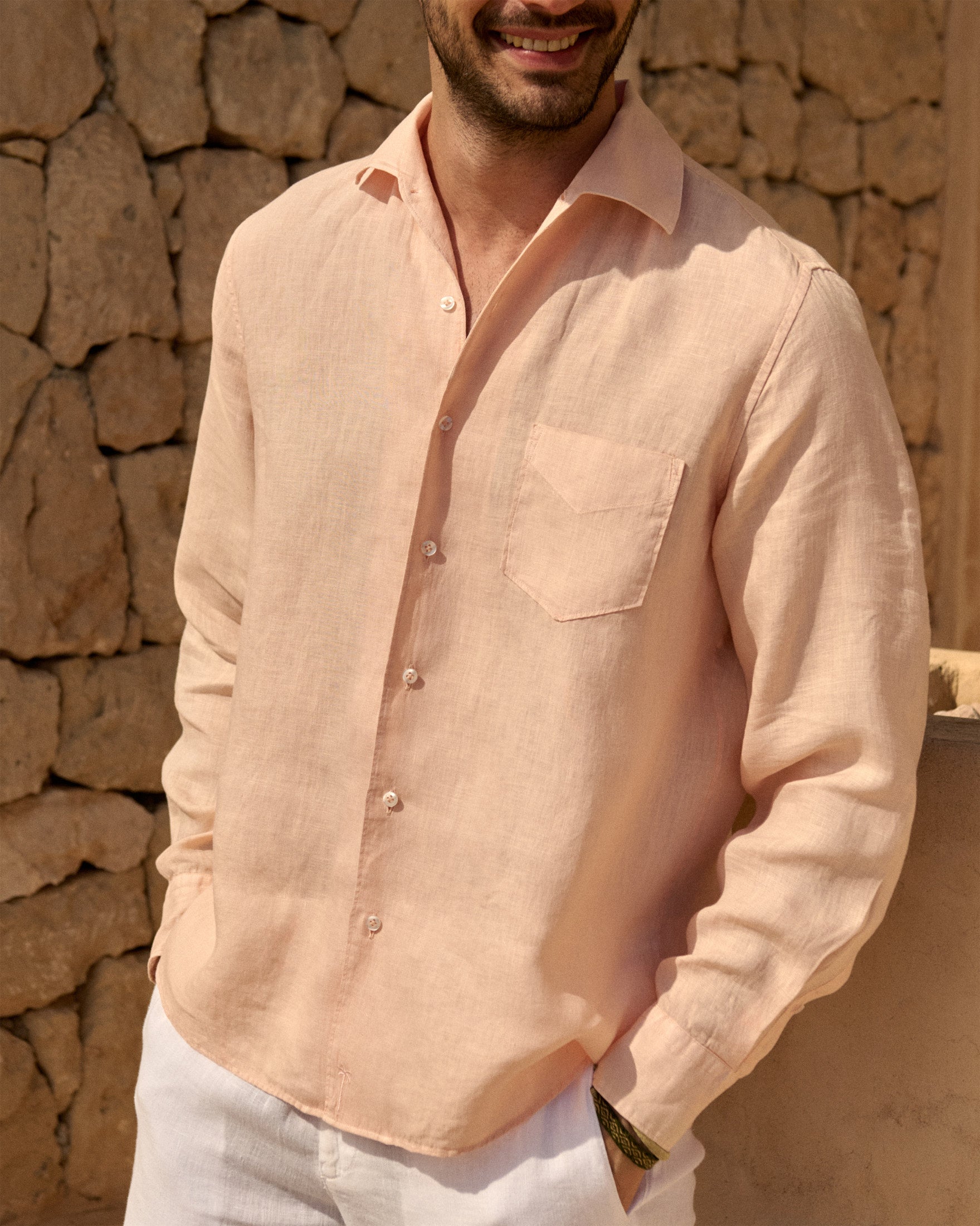 Manebí Washed Linen Panama Shirt - Spanish Villa