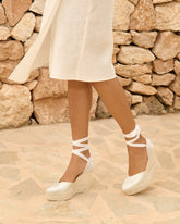 Satin Heart-Shaped Wedge Espadrilles - Love Bridal Collection | 
