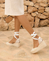 Satin Low Wedge Espadrilles - Love Bridal Collection | 