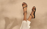 Francesca Leather Sandals - Alex Rivière x Manebí|ALL BLACK | 