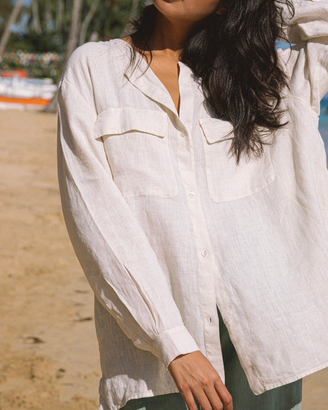 Manebí Linen Valparaiso Shirt - Eggnog