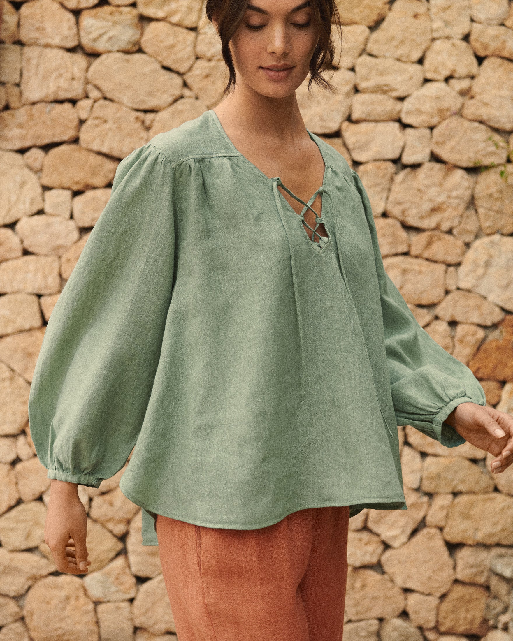 Manebí Linen Varadero Shirt - Mineral Green