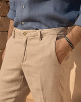 Woven Linen Milano Trousers - Men's Collection | 
