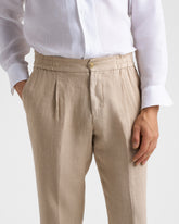 Pantaloni Portofino in Lino Tessuto - Pantaloni e Shorts Uomo | 